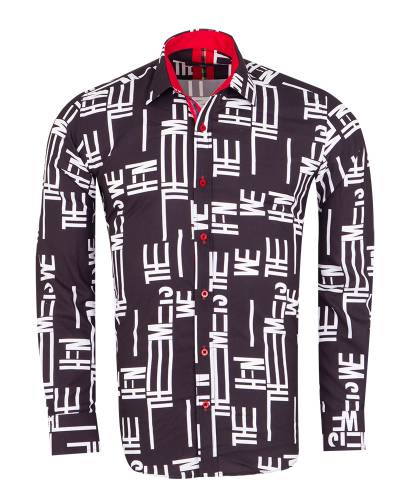 Printed Long Sleeved Mens Shirt SL 7505