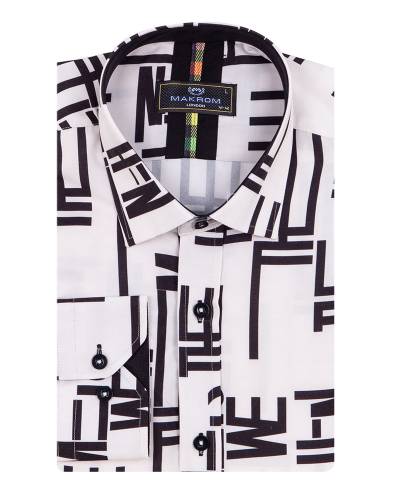 Printed Long Sleeved Mens Shirt SL 7505