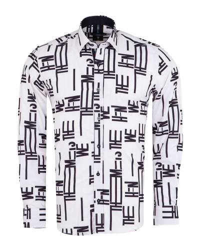 Printed Long Sleeved Mens Shirt SL 7505