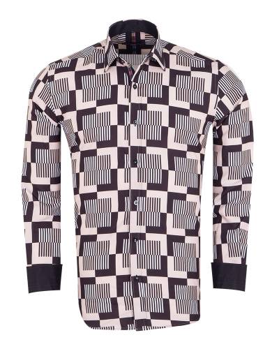 MAKROM - Printed Long Sleeved Mens Shirt SL 7506