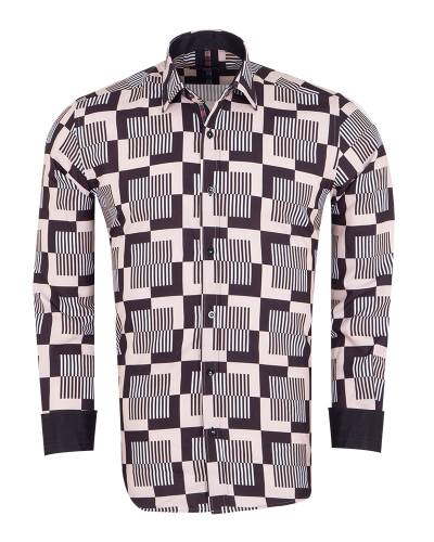 Printed Long Sleeved Mens Shirt SL 7506