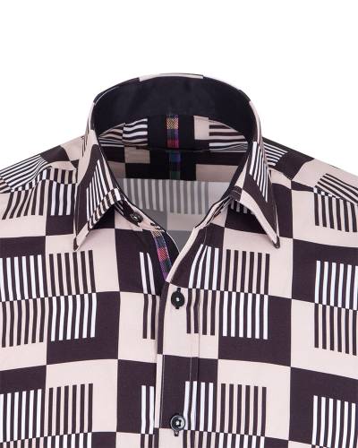 MAKROM - Printed Long Sleeved Mens Shirt SL 7506 (1)