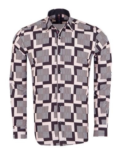 Printed Long Sleeved Mens Shirt SL 7506