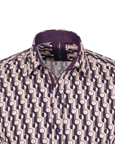 Printed Long Sleeved Mens Shirt SL 7507