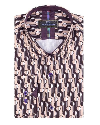 Printed Long Sleeved Mens Shirt SL 7507