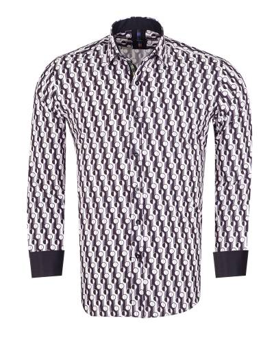MAKROM - Printed Long Sleeved Mens Shirt SL 7507 (Thumbnail - )