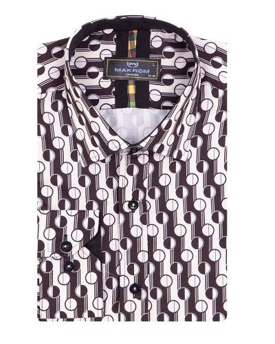 Printed Long Sleeved Mens Shirt SL 7507