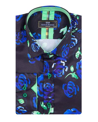 Printed Long Sleeved Mens Shirt SL 7508