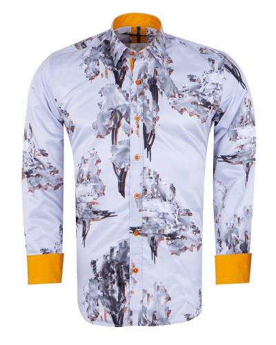 MAKROM - Printed Long Sleeved Mens Shirt SL 7509