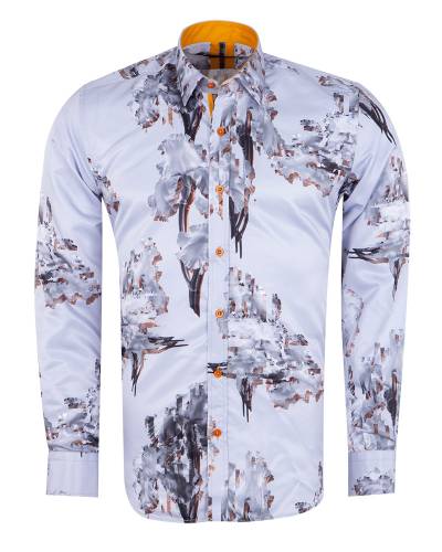 Printed Long Sleeved Mens Shirt SL 7509