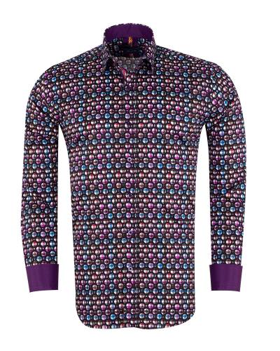 Oscar Banks - Printed Long Sleeved Mens Shirt SL 7554