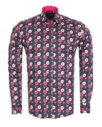 Oscar Banks - Printed Long Sleeved Mens Shirt SL 7566