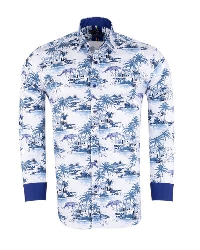 Printed Long Sleeved Mens Shirt SL 7570