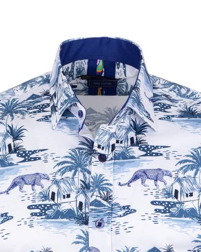 Printed Long Sleeved Mens Shirt SL 7570