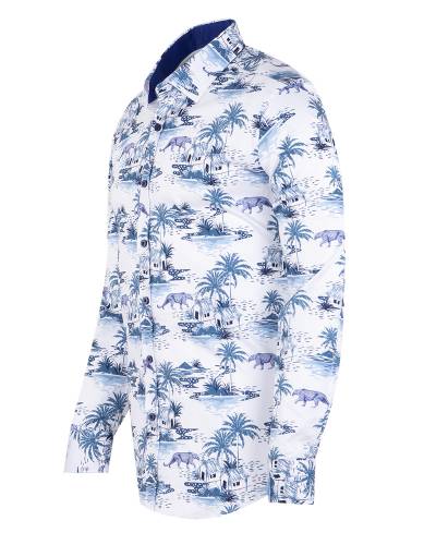 Printed Long Sleeved Mens Shirt SL 7570