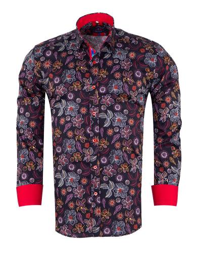 Oscar Banks - Printed Long Sleeved Mens Shirt SL 7578 (1)