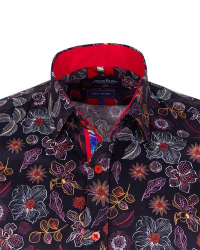 Printed Long Sleeved Mens Shirt SL 7578