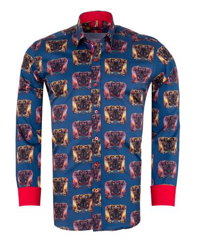 Oscar Banks - Printed Long Sleeved Mens Shirt SL 7579 (1)