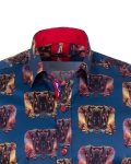 Printed Long Sleeved Mens Shirt SL 7579 - Thumbnail