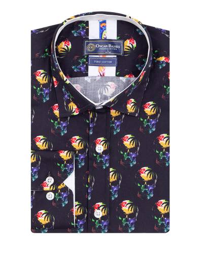 Printed Long Sleeved Mens Shirt SL 7586