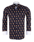 Printed Long Sleeved Mens Shirt SL 7586 - Thumbnail