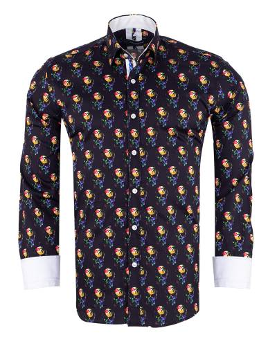 Printed Long Sleeved Mens Shirt SL 7586