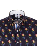 Printed Long Sleeved Mens Shirt SL 7586 - Thumbnail