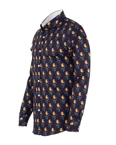 Printed Long Sleeved Mens Shirt SL 7586