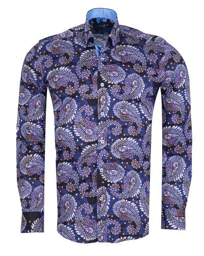 Oscar Banks - Printed Long Sleeved Mens Shirt SL 7654