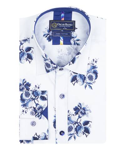 Oscar Banks - Printed Long Sleeved Mens Shirt SL 7657 (1)