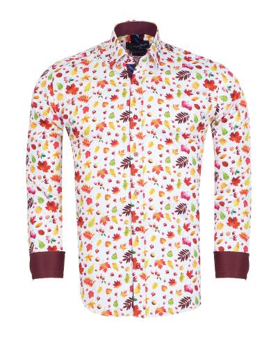 Printed Long Sleeved Mens Shirt SL 7668