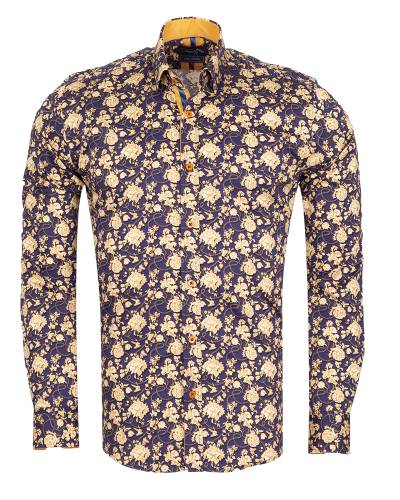 Oscar Banks - Printed Long Sleeved Mens Shirt SL 7674