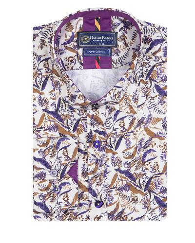 Oscar Banks - Printed Long Sleeved Mens Shirt SL 7697 (1)