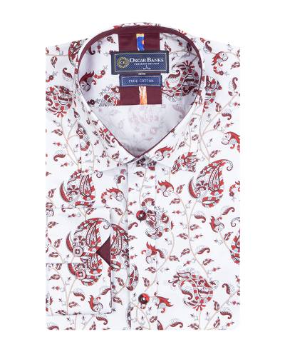 Printed Long Sleeved Mens Shirt SL 7710
