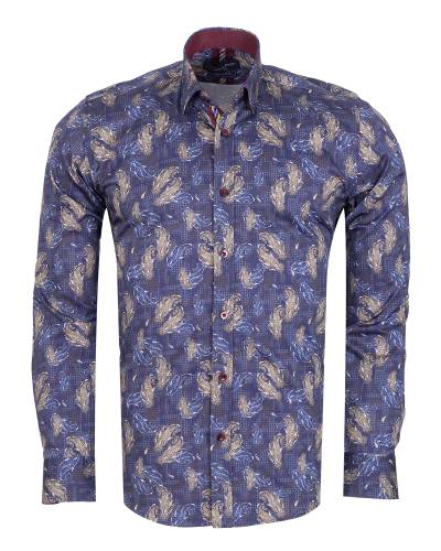 Oscar Banks - Printed Long Sleeved Mens Shirt SL 7713