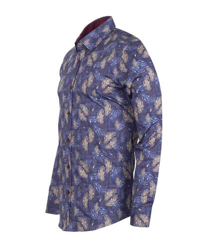 Printed Long Sleeved Mens Shirt SL 7713