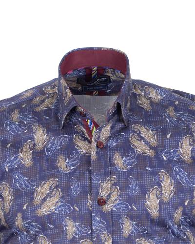 Printed Long Sleeved Mens Shirt SL 7713