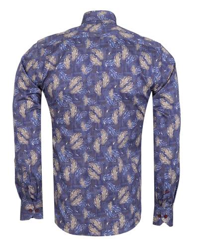 Printed Long Sleeved Mens Shirt SL 7713