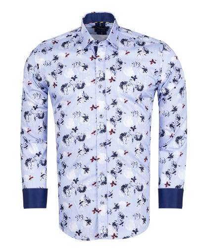 Printed Long Sleeved Mens Shirt SL 7820