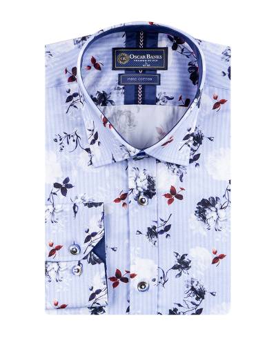 Printed Long Sleeved Mens Shirt SL 7820