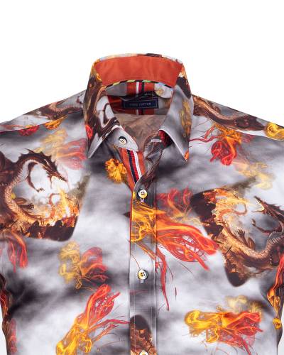 Oscar Banks - Printed Long Sleeved Mens Shirt SL 7839 (1)
