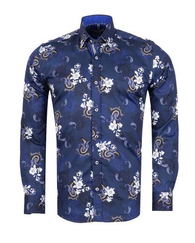 Oscar Banks - Printed Long Sleeved Mens Shirt SL 7847