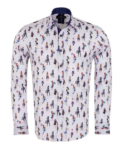 MAKROM - Printed Long Sleeved Shirt SL 7340