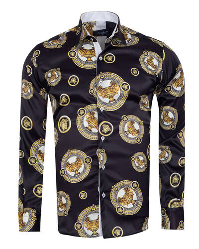 mens slim fit satin shirt