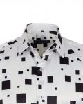 Luxury Printed Mens Satin Shirt SL 7140 - Thumbnail