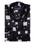 Luxury Printed Mens Satin Shirt SL 7140 - Thumbnail