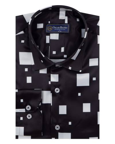 Luxury Printed Mens Satin Shirt SL 7140