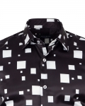 Luxury Printed Mens Satin Shirt SL 7140 - Thumbnail