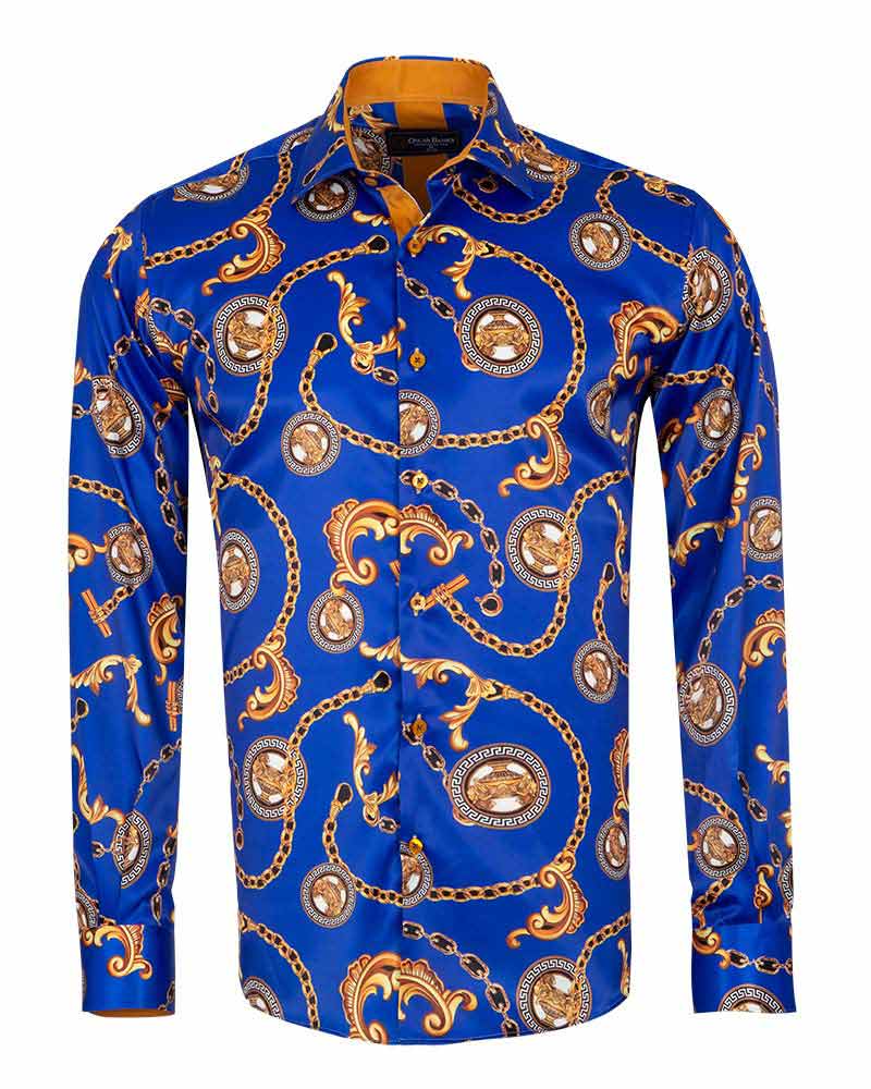 Printed Mens Satin Shirt SL 7164