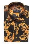 Printed Mens Satin Shirt SL 7195 - Thumbnail